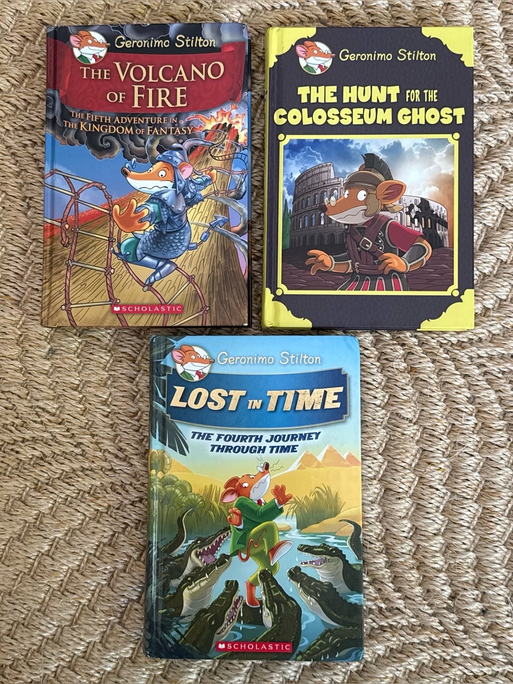 Geronimo Stilton Hardcover Book Set of 3 Scholastic Summer Reading Volcano Fire